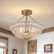 Load image into Gallery viewer, Farmhouze Light-Vintage Distressed Bronze Round Crystal Cage Ceiling Light-Ceiling Light-Bronze-
