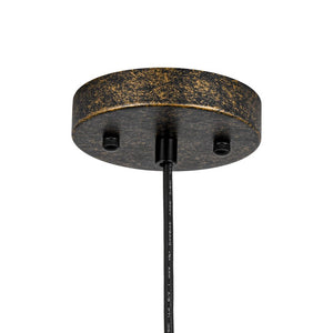 Farmhouze Light - Vintage Distressed Brown Oversized Metal Dome Pendant - Chandelier - 15in - 