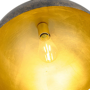 Farmhouze Light - Vintage Distressed Brown Oversized Metal Dome Pendant - Chandelier - 15in - 