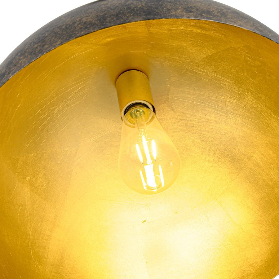 Farmhouze Light - Vintage Distressed Brown Oversized Metal Dome Pendant - Chandelier - 15in - 