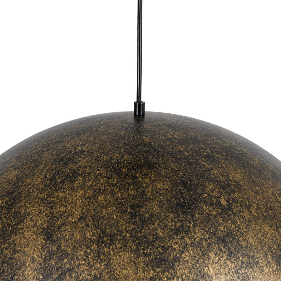 Farmhouze Light - Vintage Distressed Brown Oversized Metal Dome Pendant - Chandelier - 15in - 