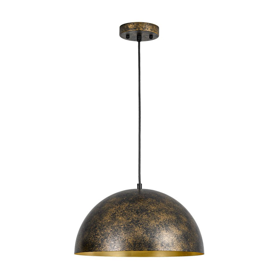 Farmhouze Light - Vintage Distressed Brown Oversized Metal Dome Pendant - Chandelier - 15in - 