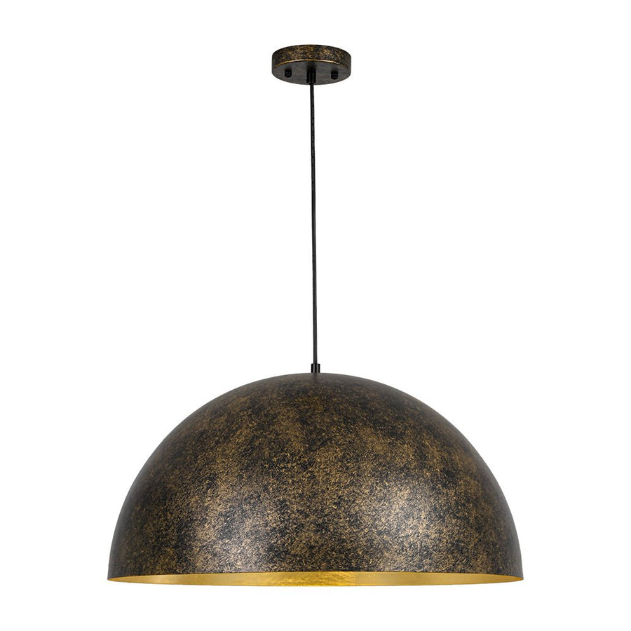 Farmhouze Light - Vintage Distressed Brown Oversized Metal Dome Pendant - Chandelier - 23in - 