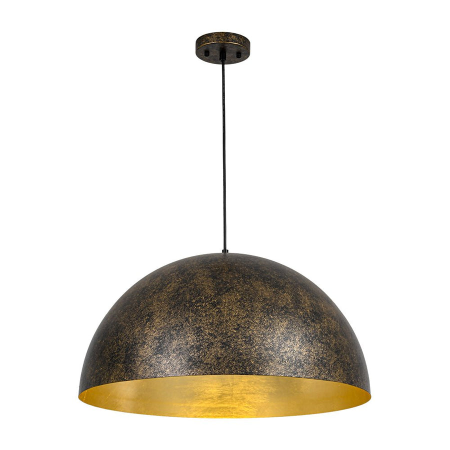 Farmhouze Light - Vintage Distressed Brown Oversized Metal Dome Pendant - Chandelier - 23in - 