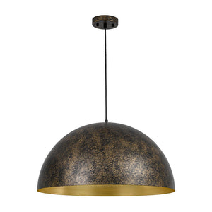 Farmhouze Light - Vintage Distressed Brown Oversized Metal Dome Pendant - Chandelier - 23in - 