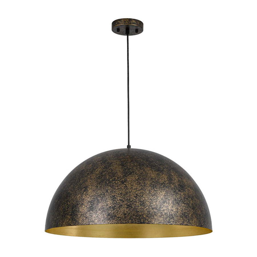 Farmhouze Light - Vintage Distressed Brown Oversized Metal Dome Pendant - Chandelier - 23in - 