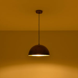 Farmhouze Light - Vintage Distressed Brown Oversized Metal Dome Pendant - Chandelier - 23in/Aged Gold - 