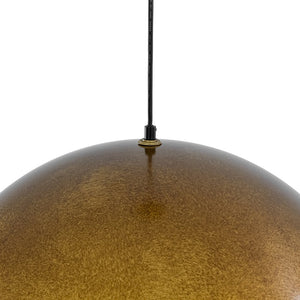 Farmhouze Light - Vintage Distressed Brown Oversized Metal Dome Pendant - Chandelier - 23in/Aged Gold - 