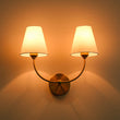 Load image into Gallery viewer, Farmhouze Light-Vintage Fabric Shade Brass 2-Light Linen Vanity Wall Sconce-Wall Sconce-2 Packs-

