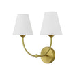 Load image into Gallery viewer, Farmhouze Light-Vintage Fabric Shade Brass 2-Light Linen Vanity Wall Sconce-Wall Sconce-2 Packs-
