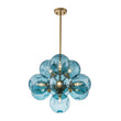 Load image into Gallery viewer, Farmhouze Light-Vintage Glam 10-Light Amber Glass Globe Bubble Chandelier-Chandelier-Blue Glass-
