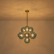 Load image into Gallery viewer, Farmhouze Light-Vintage Glam 10-Light Amber Glass Globe Bubble Chandelier-Chandelier-Blue Glass-
