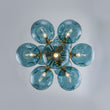 Load image into Gallery viewer, Farmhouze Light-Vintage Glam 10-Light Amber Glass Globe Bubble Chandelier-Chandelier-Blue Glass-
