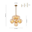 Load image into Gallery viewer, Farmhouze Light - Vintage Glam 10 - Light Amber Glass Globe Bubble Chandelier - Chandelier - Brass - 
