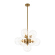 Load image into Gallery viewer, Farmhouze Light-Vintage Glam 10-Light Amber Glass Globe Bubble Chandelier-Chandelier-Clear Glass-
