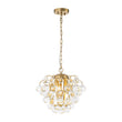 Load image into Gallery viewer, Farmhouze Light-Vintage Glam 3-Light Round Tiered Cluster Crystal Chandelier-Chandelier-Brass-
