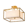 Load image into Gallery viewer, Farmhouze Light-Vintage Gold Bamboo Frame Fabric Square Semi-Flush Ceiling Light-Ceiling Light-16 in-
