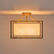 Load image into Gallery viewer, Farmhouze Light-Vintage Gold Bamboo Frame Fabric Square Semi-Flush Ceiling Light-Ceiling Light-16 in-
