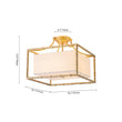 Load image into Gallery viewer, Farmhouze Light-Vintage Gold Bamboo Frame Fabric Square Semi-Flush Ceiling Light-Ceiling Light-16 in-
