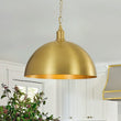 Load image into Gallery viewer, Farmhouze Light - Vintage Gold Oversized Metal Dome Kitchen Pendant Light - Pendant - 15 in - 
