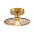 Load image into Gallery viewer, Farmhouze Light-Vintage Hand-Blown Molten Amber Glass Shade Ceiling Light-Ceiling Light-Saucer - 2 Packs-
