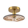 Load image into Gallery viewer, Farmhouze Light-Vintage Hand-Blown Molten Amber Glass Shade Ceiling Light-Ceiling Light-Saucer - 2 Packs-
