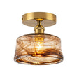 Load image into Gallery viewer, Farmhouze Light-Vintage Hand-Blown Molten Amber Glass Shade Ceiling Light-Ceiling Light-Saucer - 2 Packs-
