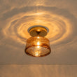 Load image into Gallery viewer, Farmhouze Light-Vintage Hand-Blown Molten Amber Glass Shade Ceiling Light-Ceiling Light-Saucer - 2 Packs-
