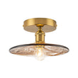 Load image into Gallery viewer, Farmhouze Light-Vintage Hand-Blown Molten Amber Glass Shade Ceiling Light-Ceiling Light-Saucer - 2 Packs-

