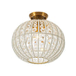 Load image into Gallery viewer, Farmhouze Light-Vintage Luxe 1-Light Faceted Crystal Sphere Cage Semi Flush-Ceiling Light-Radial Sphere-
