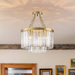 Load image into Gallery viewer, Farmhouze Light-Vintage Luxe 2-Tier Brass Dazzling Crystal Round Ceiling Light-Ceiling Light-15.7 in-
