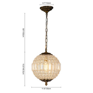 Farmhouze Light - Vintage Luxe Brass Crystal Orb Chandelier - Chandelier - 1 - Light - 