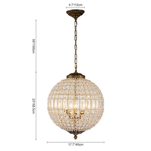 Farmhouze Light - Vintage Luxe Brass Crystal Orb Chandelier - Chandelier - 1 - Light - 