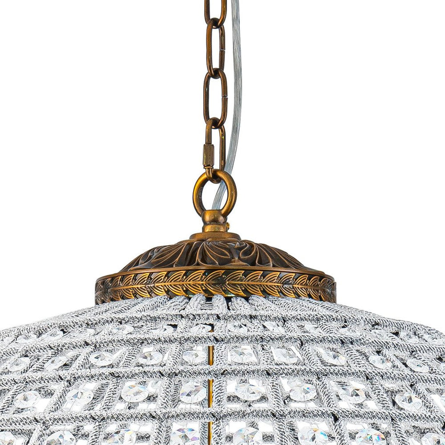 Farmhouze Light - Vintage Luxe Brass Crystal Orb Chandelier - Chandelier - 1 - Light - 