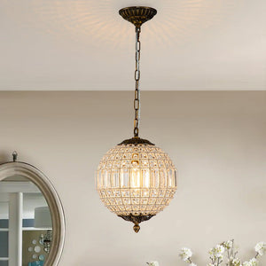 Farmhouze Light - Vintage Luxe Brass Crystal Orb Chandelier - Chandelier - 1 - Light - 