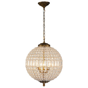 Farmhouze Light - Vintage Luxe Brass Crystal Orb Chandelier - Chandelier - 1 - Light - 