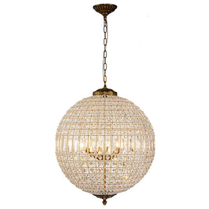 Farmhouze Light - Vintage Luxe Brass Crystal Orb Chandelier - Chandelier - 1 - Light - 