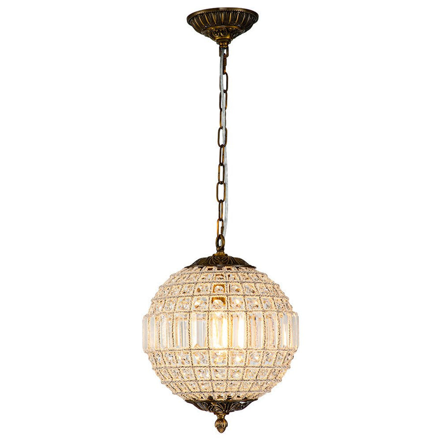 Farmhouze Light - Vintage Luxe Brass Crystal Orb Chandelier - Chandelier - 1 - Light - 