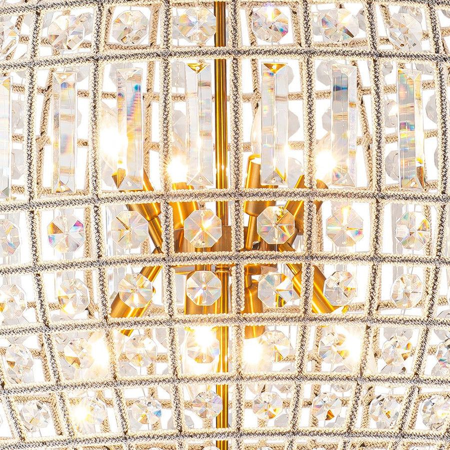 Farmhouze Light - Vintage Luxe Brass Crystal Orb Chandelier - Chandelier - 1 - Light - 
