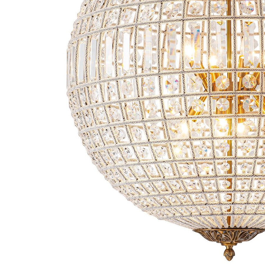 Farmhouze Light - Vintage Luxe Brass Crystal Orb Chandelier - Chandelier - 1 - Light - 