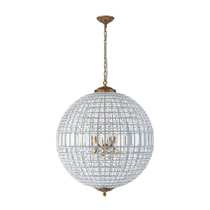 Farmhouze Light - Vintage Luxe Brass Crystal Orb Chandelier - Chandelier - 1 - Light - 