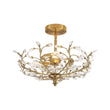 Load image into Gallery viewer, Farmhouze Light-Vintage Luxe Crystal Floral Cage Brass Semi Flush Mount Light-Ceiling Light-Brass-
