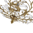 Load image into Gallery viewer, Farmhouze Light-Vintage Luxe Crystal Floral Cage Brass Semi Flush Mount Light-Ceiling Light-Brass-
