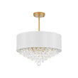 Load image into Gallery viewer, Farmhouze Light-Vintage Luxe Crystal White Fabric Drum Lantern Pendant-Chandelier-17.7 in-
