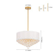 Load image into Gallery viewer, Farmhouze Light-Vintage Luxe Crystal White Fabric Drum Lantern Pendant-Chandelier-17.7 in-
