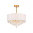 Load image into Gallery viewer, Farmhouze Light-Vintage Luxe Crystal White Fabric Drum Lantern Pendant-Chandelier-17.7 in-
