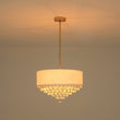 Load image into Gallery viewer, Farmhouze Light-Vintage Luxe Crystal White Fabric Drum Lantern Pendant-Chandelier-17.7 in-
