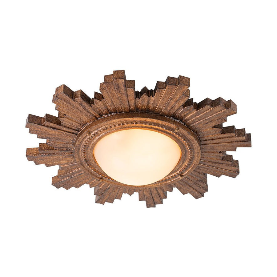 Farmhouze Light - Vintage Luxe Sunburst Flush Mount Light Wall Decoration - Ceiling Light - Whitewashed - 
