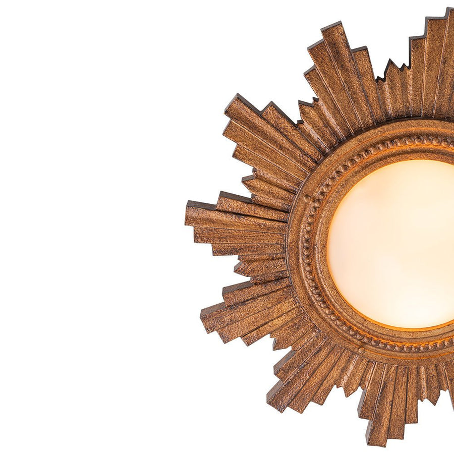 Farmhouze Light - Vintage Luxe Sunburst Flush Mount Light Wall Decoration - Ceiling Light - Whitewashed - 