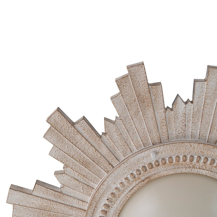 Farmhouze Light - Vintage Luxe Sunburst Flush Mount Light Wall Decoration - Ceiling Light - Whitewashed - 